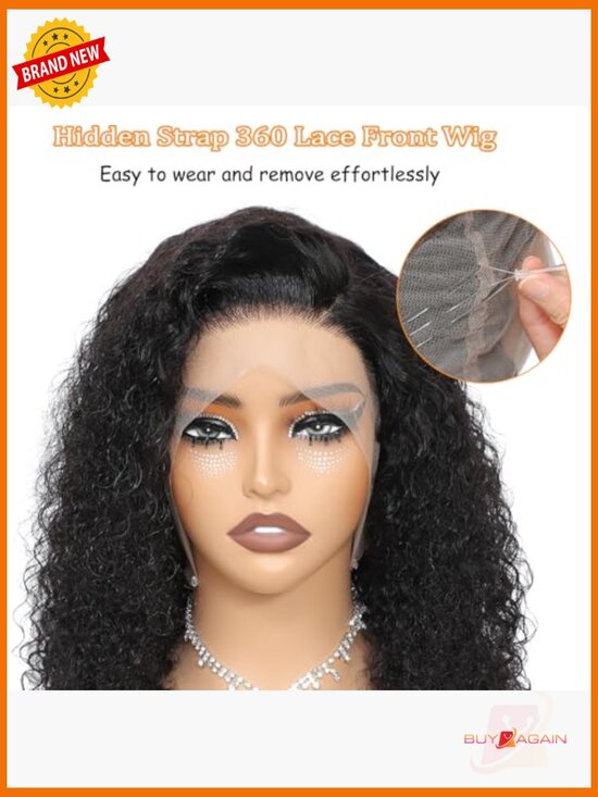 360 Lace Front Human Hair Wig with Drawstring Deep Wave Glueless Full Lace Wig main image 4